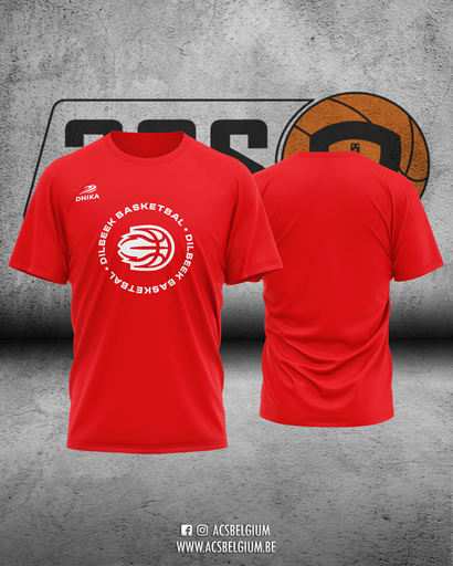 T-shirt Dilbeek Basketbal "Player" - Red