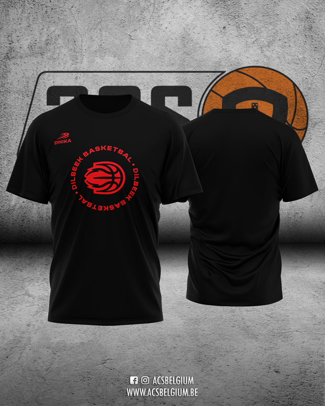 T-shirt Dilbeek Basketbal "Player" - Black