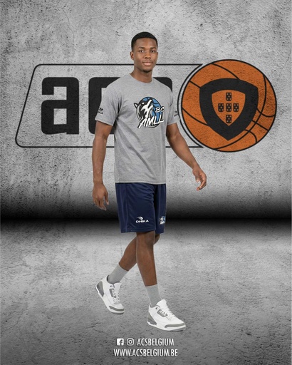 T-shirt BC La Louvière "Fan" - Grey